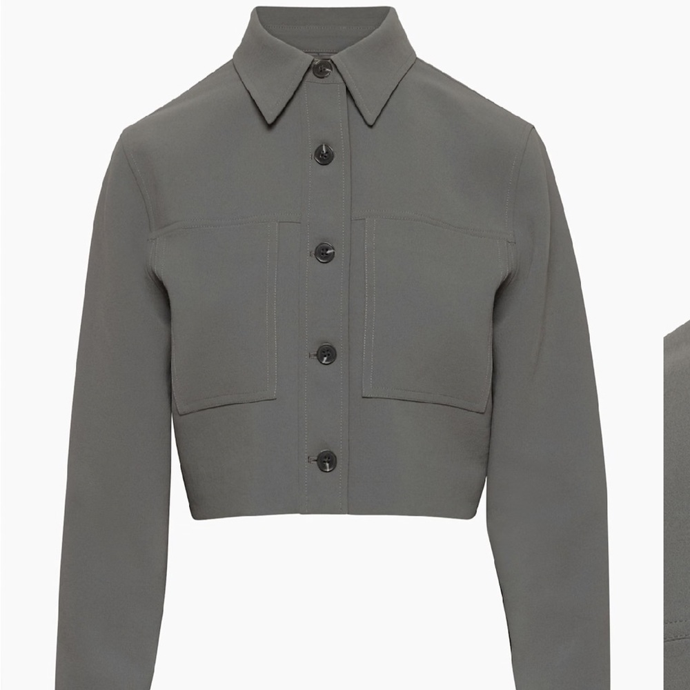 Aritzia Wilfred Little Cropped Jacket Coal Grey